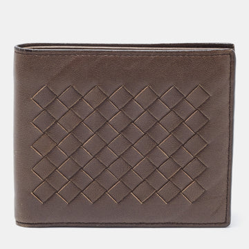 BOTTEGA VENETA Brown Intrecciato Leather Bifold Wallet