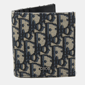 DIOR Black/Beige Oblique Jacquard Bifold Wallet