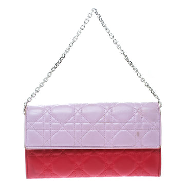 DIOR Two Tone Pink Cannage Leather Lady  Rendez-Vous Wallet