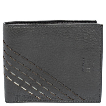 Fendi Grey Leather Cut Out Bifold Wallet
