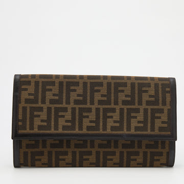 Fendi Brown Zucca Canvas and Leather Travel Clutch