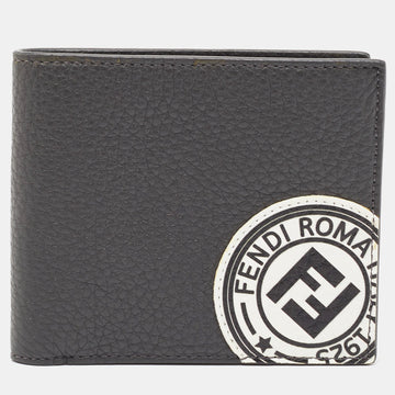 FENDI Grey Leather Roman Bifold Wallet