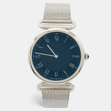 Fendi Black Stainless Steel Palazzo FOW909 Men's Wristwatch 41 mm