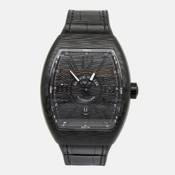 Franck Muller Black Carbon Rubber Vanguard V 45 SC DT Men's Wristwatch 44 mm