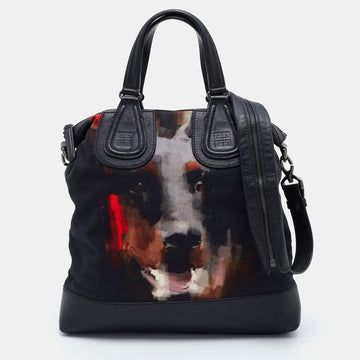 Givenchy Black Canvas and Leather Doberman Tote