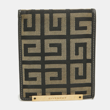 GIVENCHY Black/Grey Monogram Canvas and Leather Bifold Compact Wallet