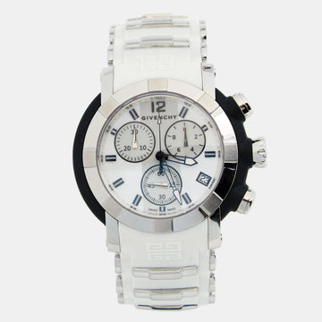 Givenchy White Stainless Steel Rubber GV.5213J Men's Wristwatch 48 mm
