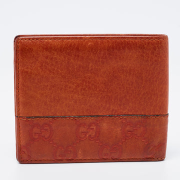 Gucci Orange Guccissima Leather Bifold Wallet