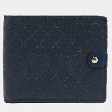 Gucci Navy Blue Microguccissima Leather Bifold Wallet