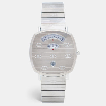 Gucci Silver Stainless Steel Grip YA157410 Men's Wristwatch 38 mm