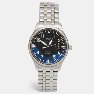IWC Schaffhausen Black Stainless Steel Pilot's Watch Mark XVII IW326504 Men's Wristwatch 41 mm
