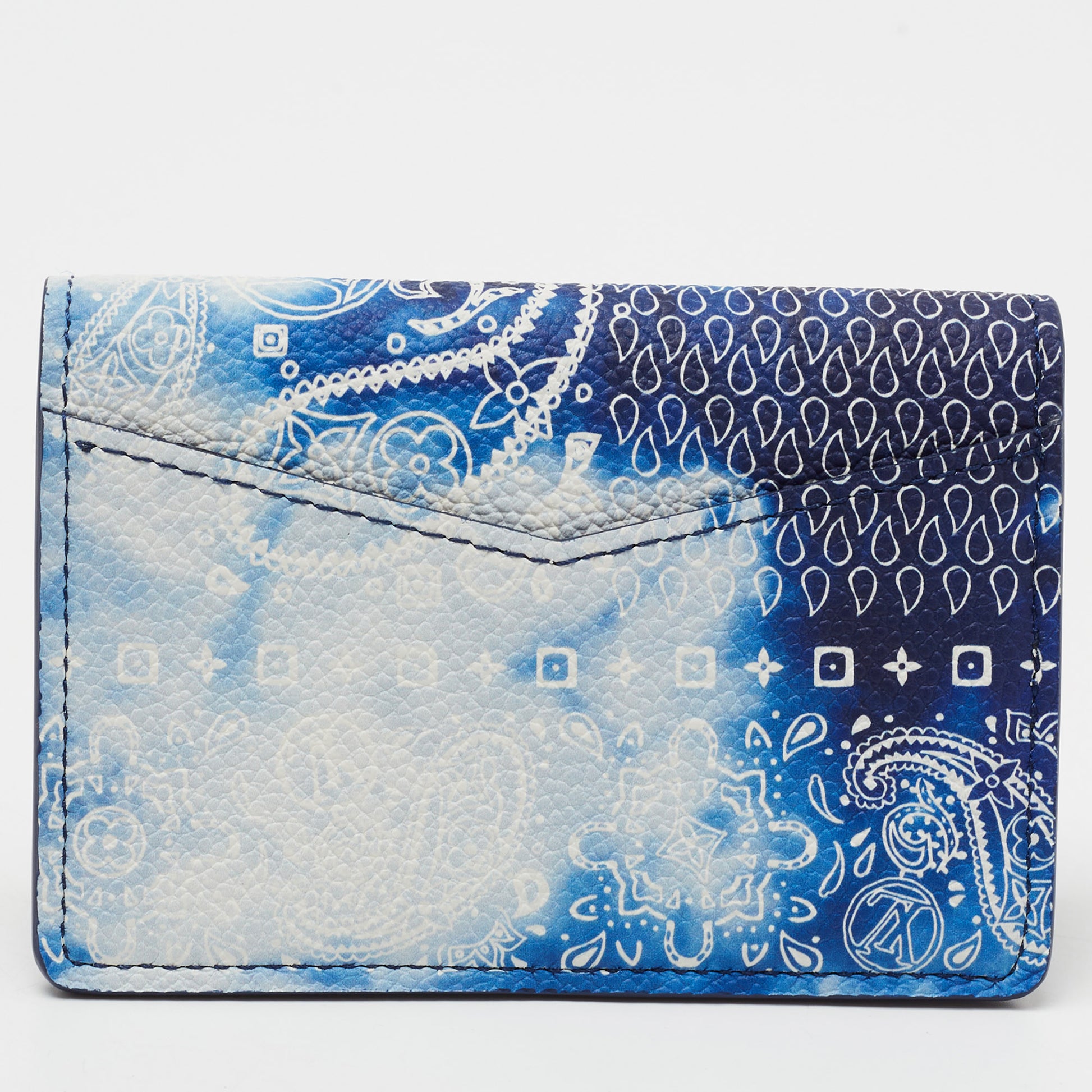 Louis Vuitton Blue Tie Dye Monogram Bandana Leather Pocket Organizer