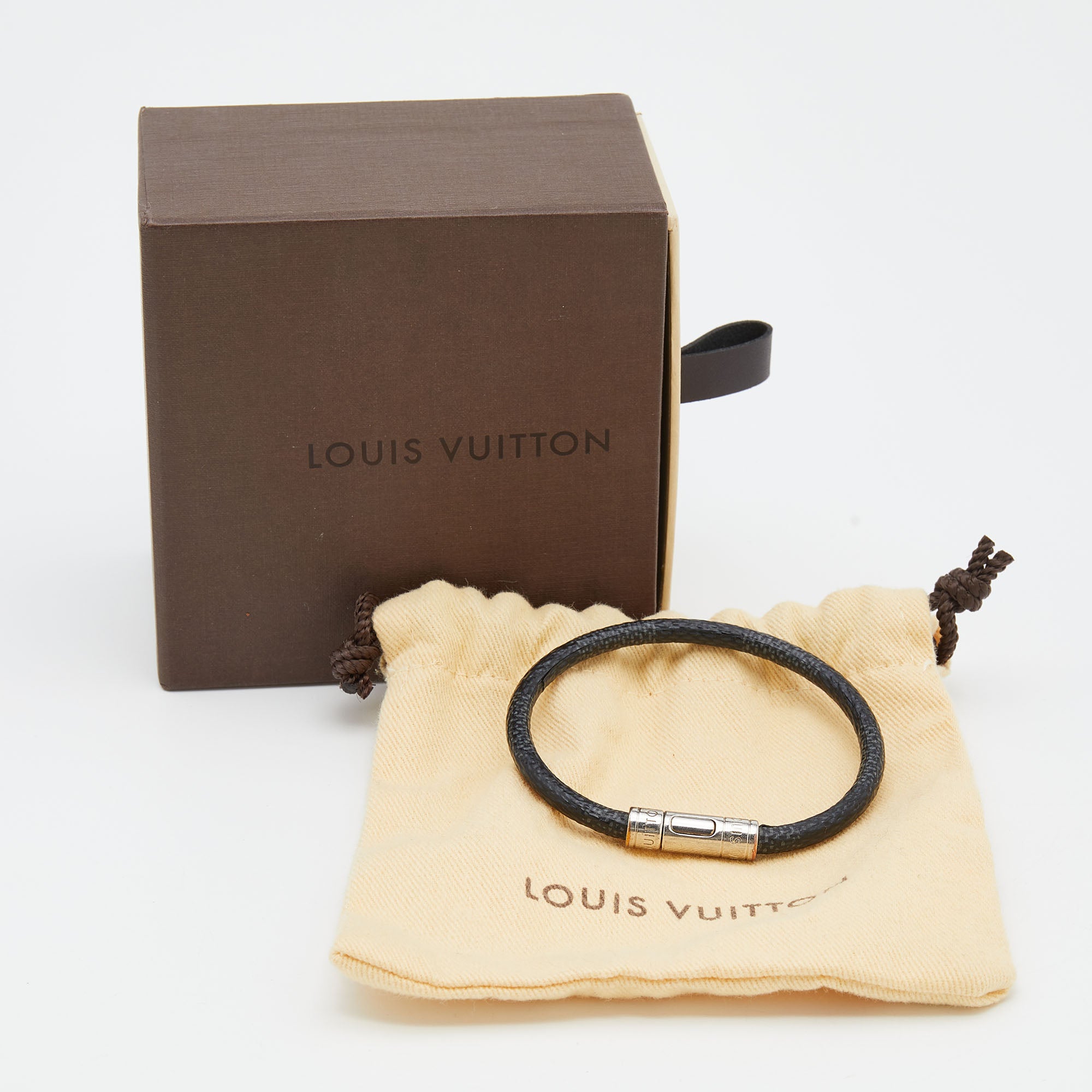 Louis Vuitton Keep It Twice Bag Charm Canvas Gold Tone Bracelet Louis  Vuitton | TLC