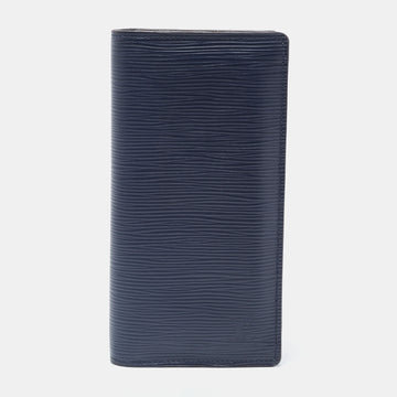 LOUIS VUITTON Navy Blue Epi Leather Brazza Wallet