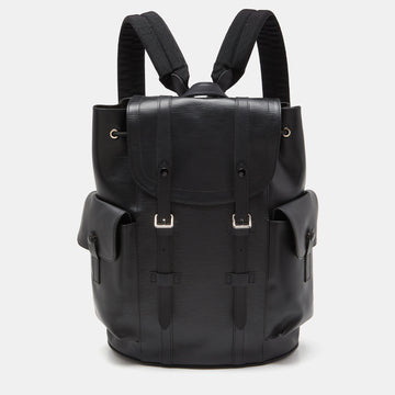 LOUIS VUITTON Black Epi Leather Christopher PM Backpack