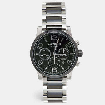 MONTBLANC Black Ceramic Stainless Steel Timewalker 103094 Men's Wristwatch 43 mm