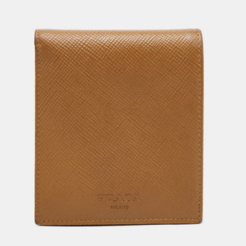 Prada Tan Saffiano Leather Bifold Wallet