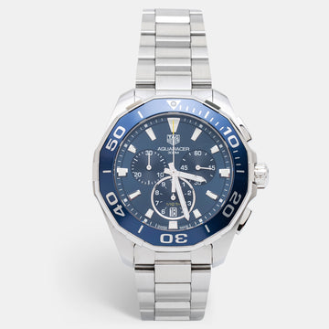 Tag Heuer Blue Stainless Steel Aquaracer CAY111B.BA0927 Men's Wristwatch 43 mm
