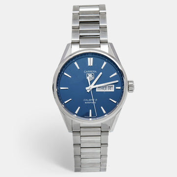 TAG HEUER Blue Stainless Steel Carrera WAR201E.BA0723 Men's Wristwatch 41 mm