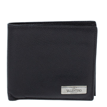 Valentino Black Leather Bifold Wallet