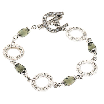 AIGNER Crystal Beaded Silver Tone Bracelet