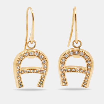AIGNER Crystal Gold Tone Earrings