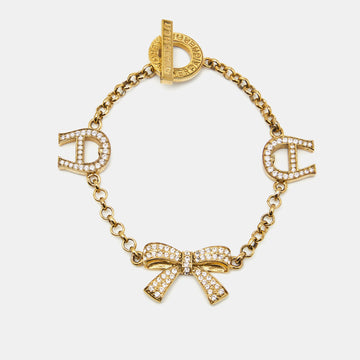 AIGNER Bow Crystals Gold Tone Bracelet