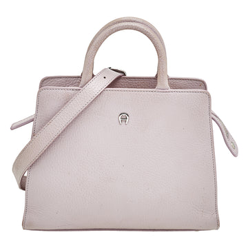 AIGNER Lilac Leather Tote