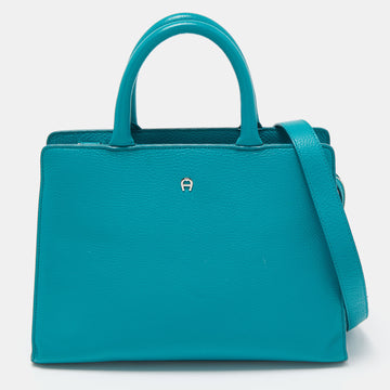 AIGNER Teal Green Leather Satchel