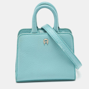 AIGNER Turquoise Leather Micro Cybill Crossbody Bag