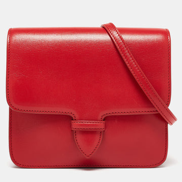Alaia Red Leather Flap Crossbody Bag