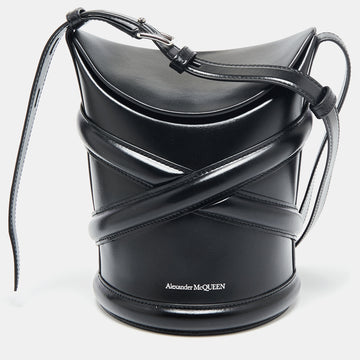 Alexander McQueen Black Leather Small The Curve Crossbody Bag