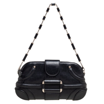 Alexander McQueen Black Leather Novak Shoulder Bag