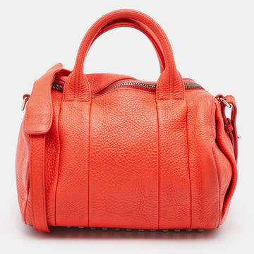 Alexander Wang Orange Pebbled Leather Rocco Duffle Bag