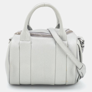 ALEXANDER WANG Silver Textured Leather Rocco Bag