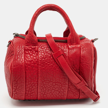 ALEXANDER WANG Red Textured Leather Rocco Bag