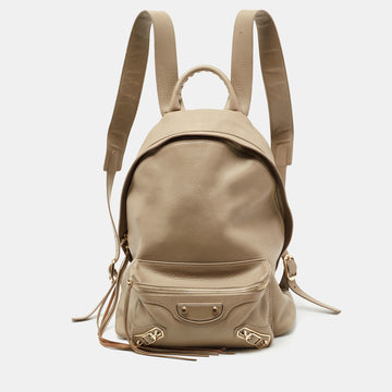 Balenciaga Beige Leather Classic Backpack