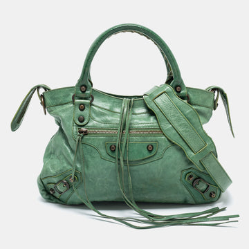 Balenciaga Green Leather Classic First Tote