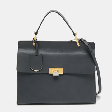 Balenciaga Grey Leather Le Dix Top Handle Bag