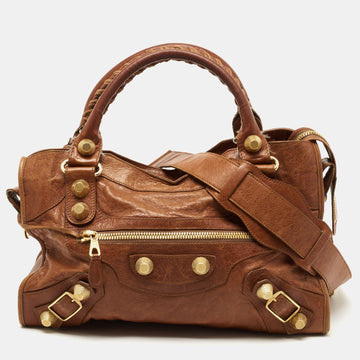 Balenciaga Brown Leather GGH City Bag