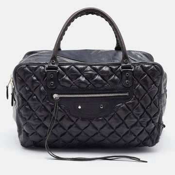 BALENCIAGA Black Quilted Chevre Leather Matelasse GM Bag