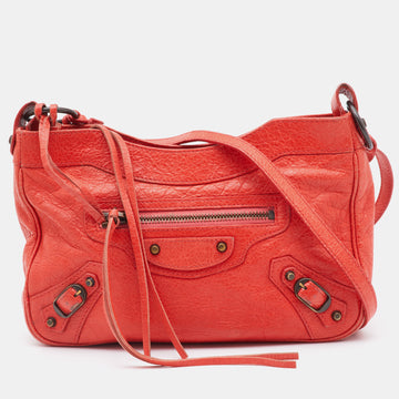 BALENCIAGA Rose Corail Leather Classic Hip Crossbody Bag