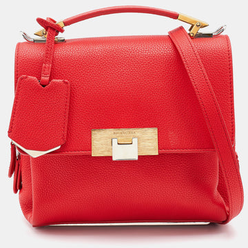 BALENCIAGA Rose Corail Leather Mini Le Dix Cartable Top Handle Bag