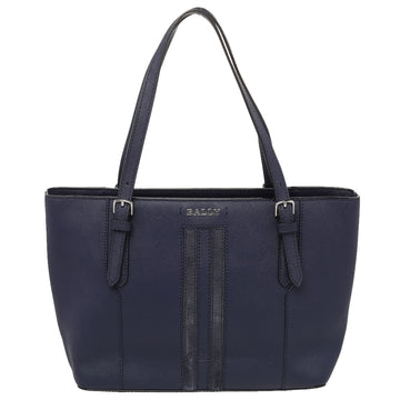 BALLY Blue Leather Zip Tote