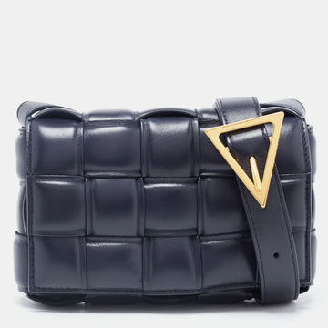 BOTTEGA VENETA Dark Blue Padded Leather Cassette Crossbody Bag