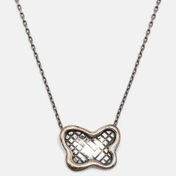 Bottega Veneta Intecciato Butterfly Sterling Silver Pendant Necklace