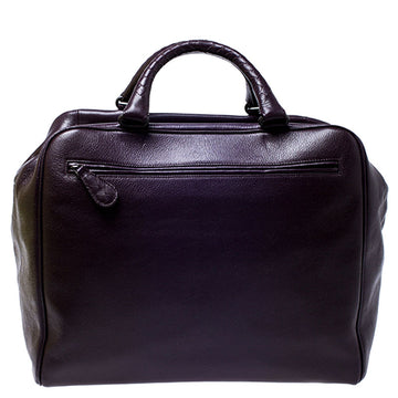 Bottega Veneta Purple Leather Madras Heritage Brera Duffle Bag