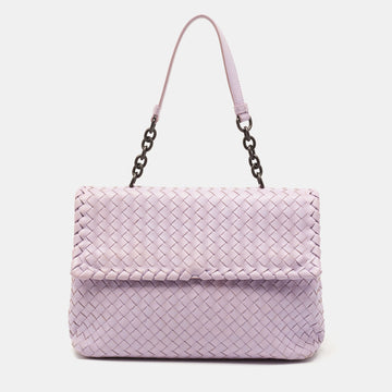 Bottega Veneta Lilac Intrecciato Leather Medium Olimpia Shoulder Bag