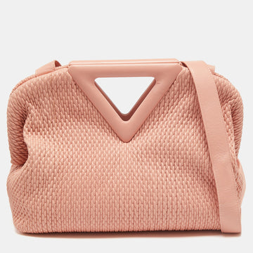 Bottega Veneta Peach Quilted Leather Medium Point Shoulder Bag