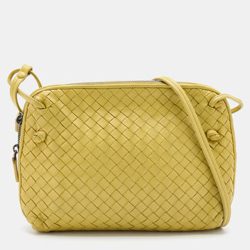 Bottega Veneta Yellow Intrecciato Leather Nodini Shoulder Bag